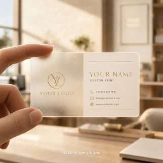 Custom Ivory Gold PVC Business Cards