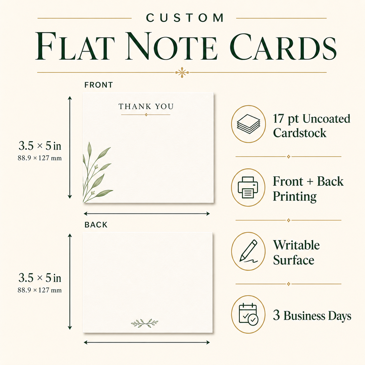 Custom Note Cards – 3.5 × 5 in detail 3